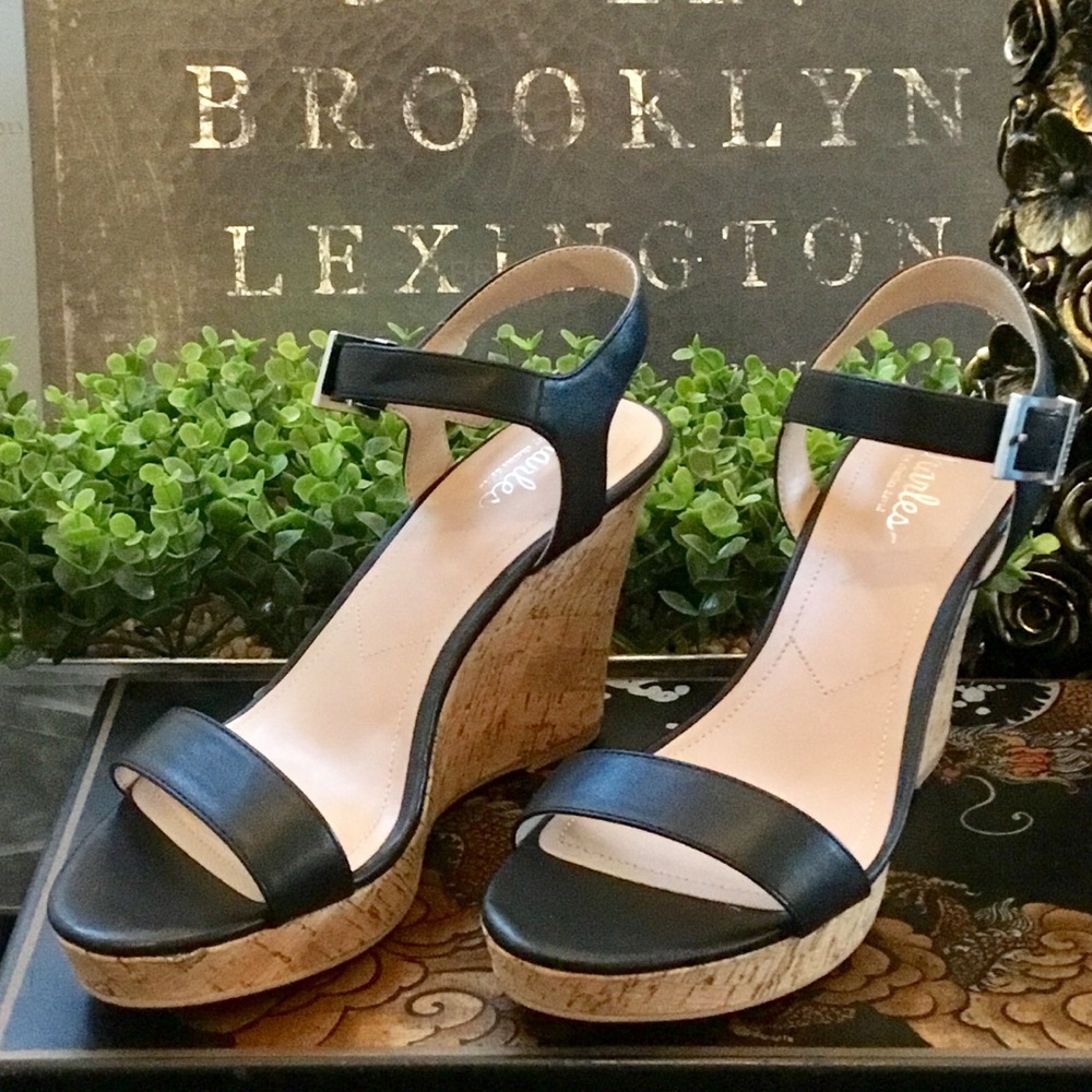 New Charles David Lindy platform wedge sandal 9.5